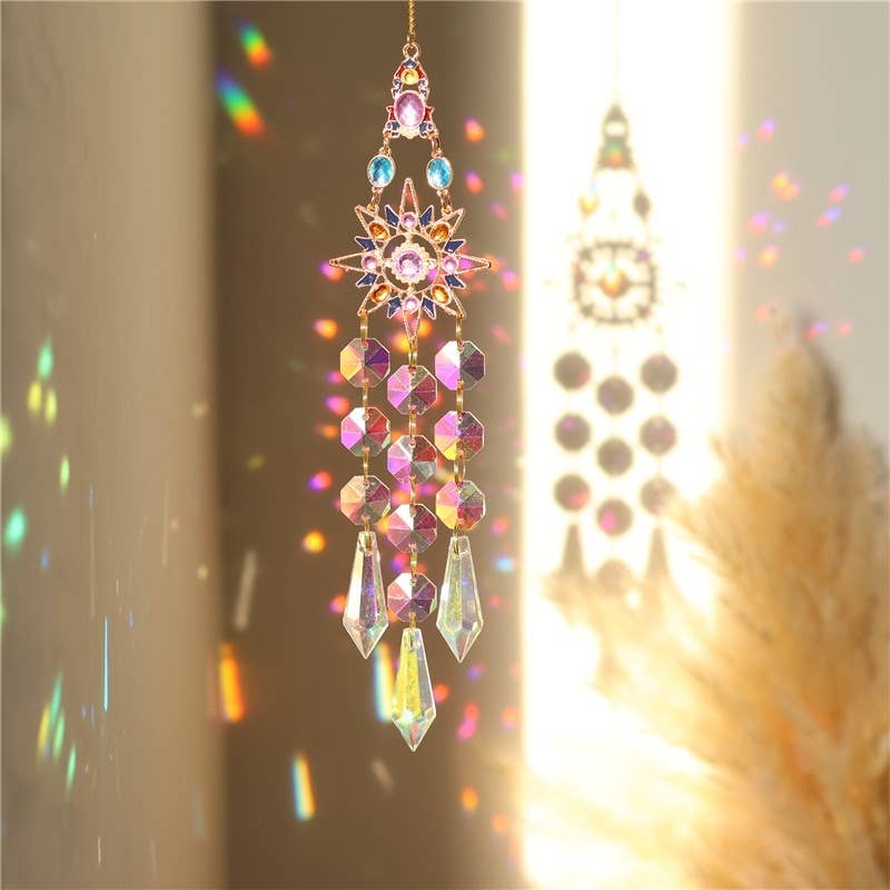 Colorful Diamond Star, Moon, And Butterfly Hanging Decoration