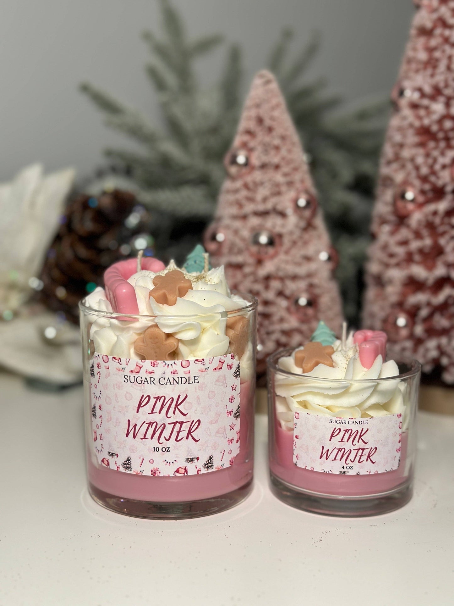 Pink Winter Candle – holiday gift & winter candle