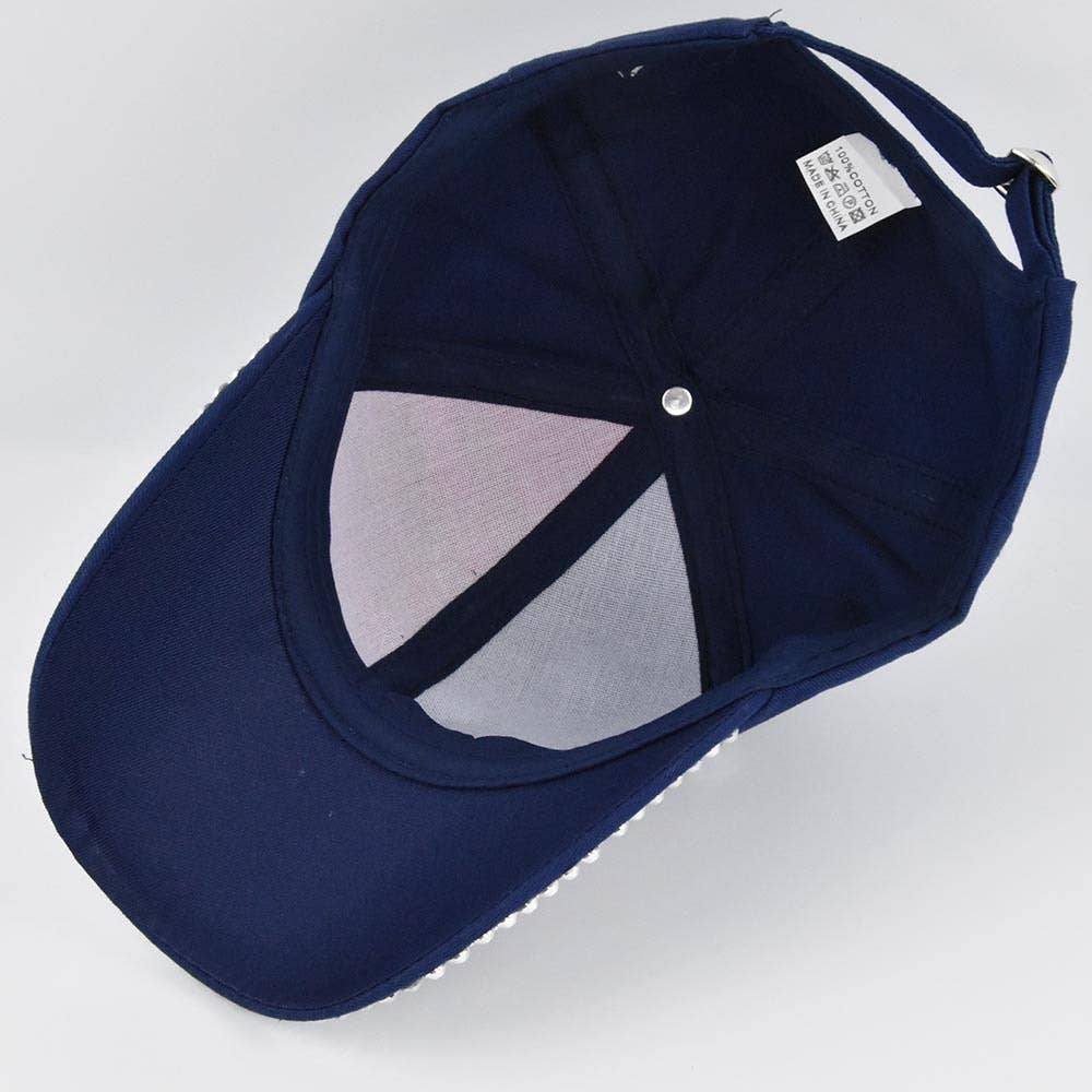 Fourth of July American flag rhinestones baseball cap