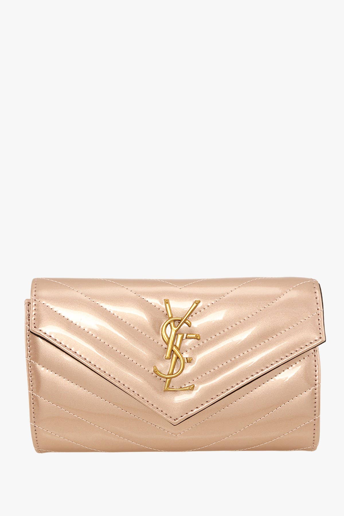 High-shine Chevron Quilted Crossbody Bag
