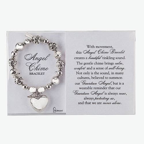 7"L HEART ANGEL CHIME BRACELET