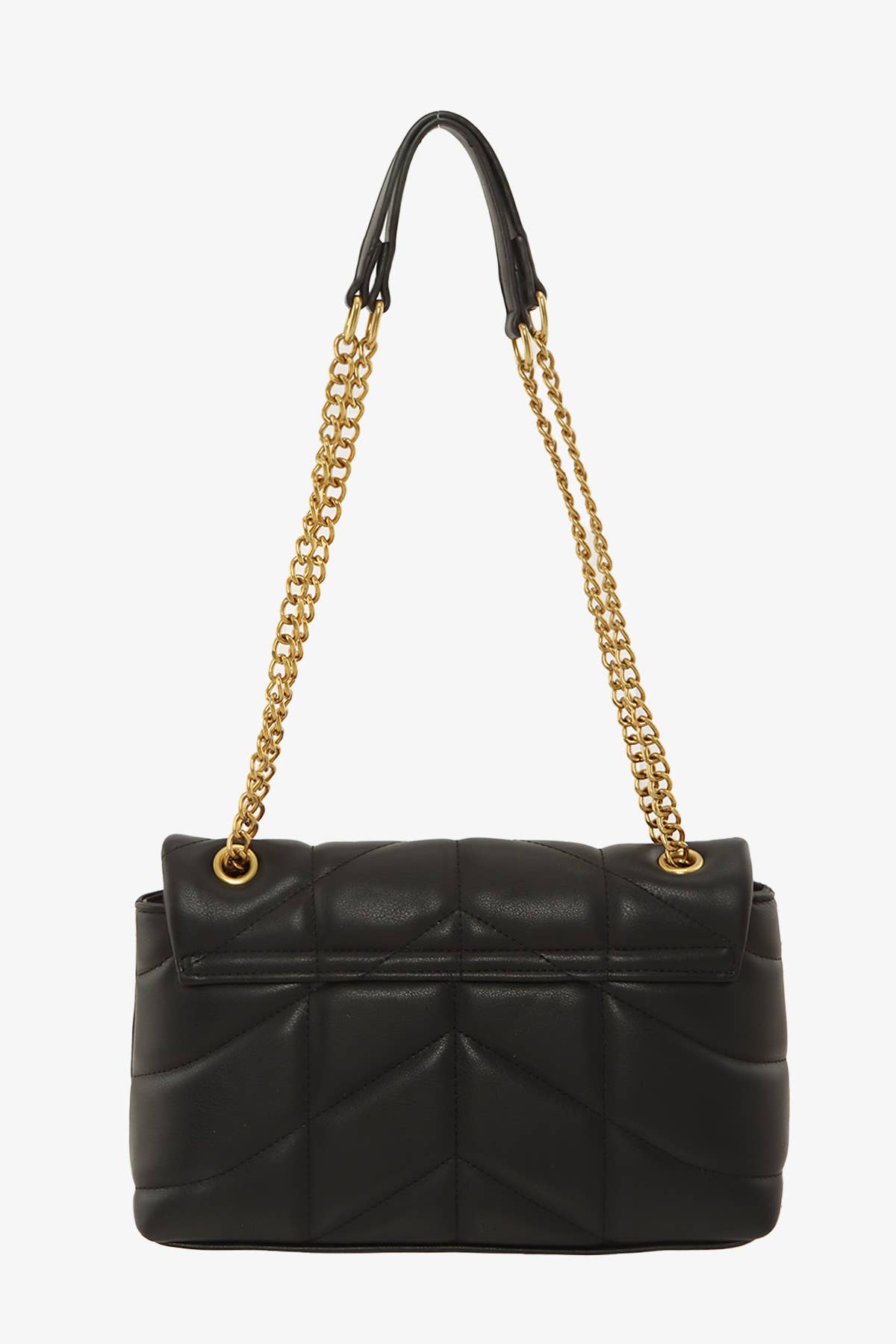 METAL LETTER ENGRAVED PU LEATHER HANDBAG 6887