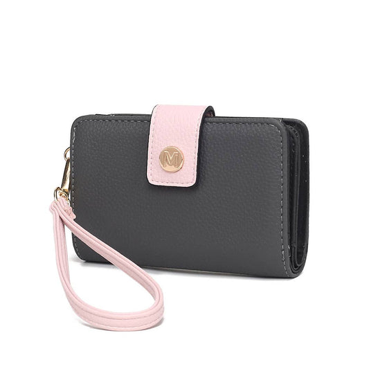 MKF Shira Color Block Women Wallet with Wristlet by Mia K