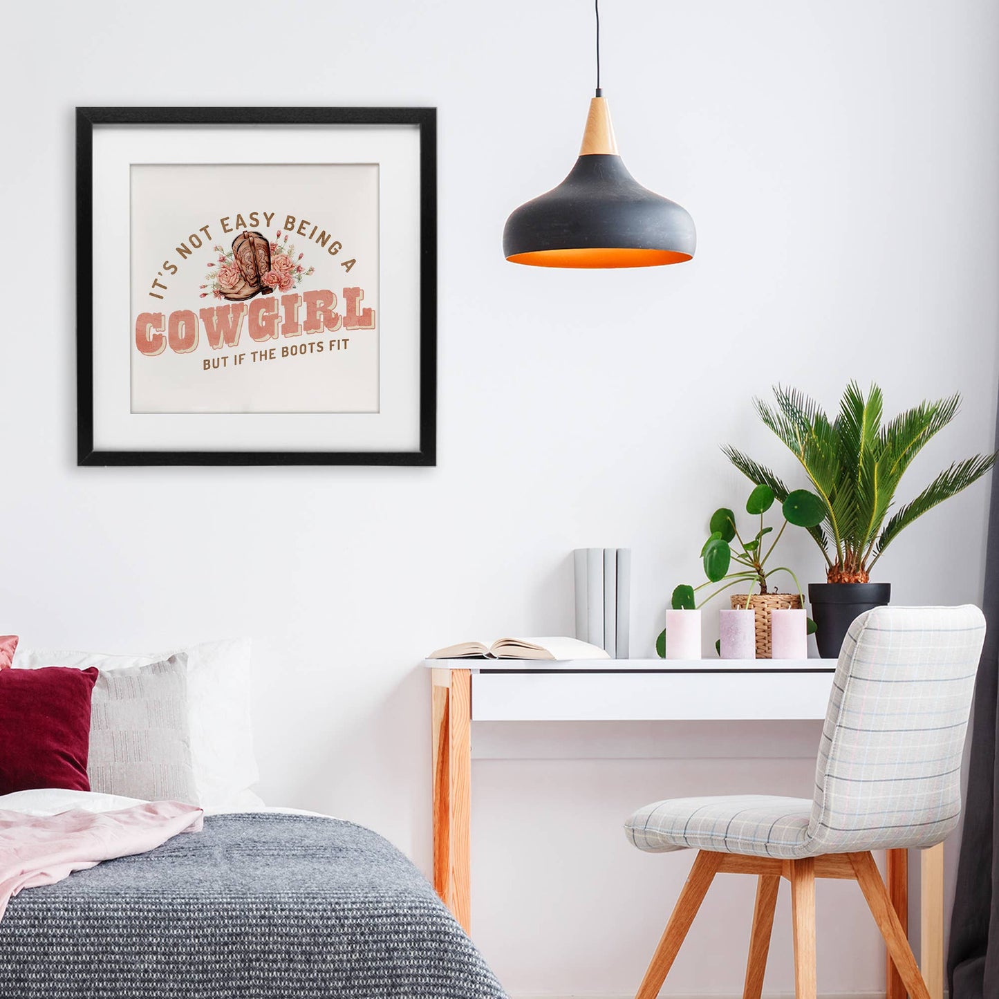 Not Easy Being Cowgirl - Print Under Glass Wall Art