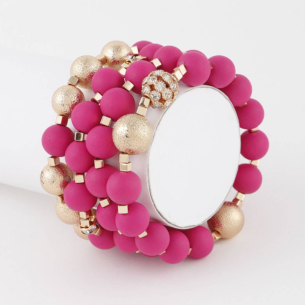 Multi Rhinestone Beaded Bracelet