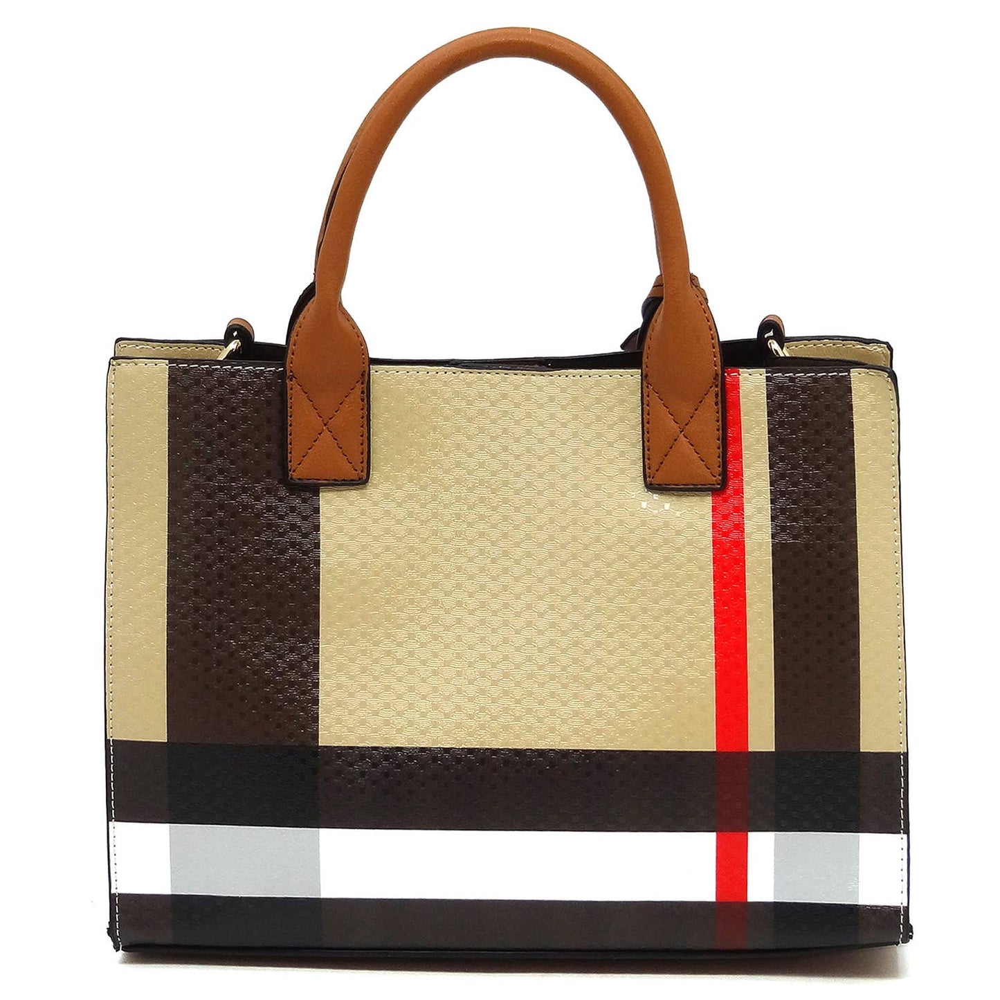 BT2703 Plaid Check Printed 3-in-1 Satchel