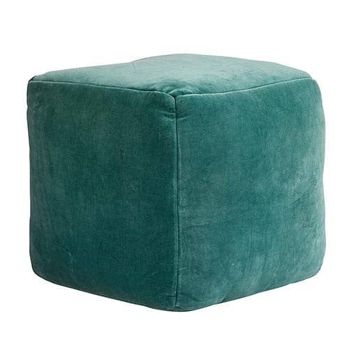 Green Velvet Pouf