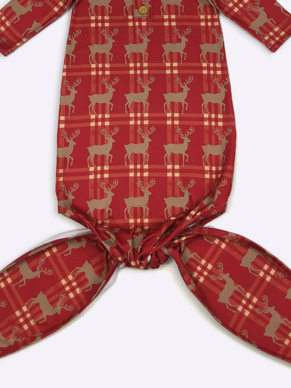 Tartan Deer Baby Knotted Gown