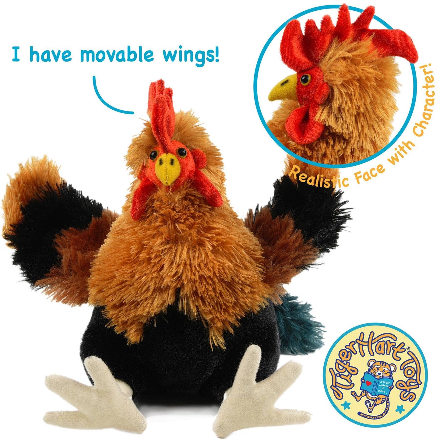 Riley The Rooster - 8 Inch Chicken Stuffed Animal Plush