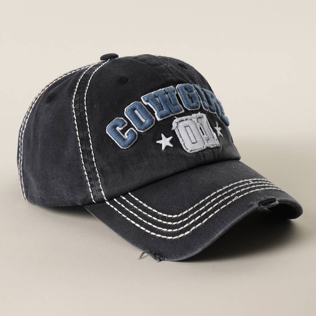 COWGIRL 01 Embroidered Vintage Distressed Baseball Cap