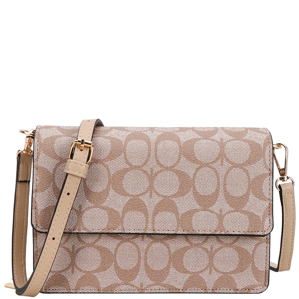 OVAL PATTERN PRINT CROSSBODY BAG, XFT 1338