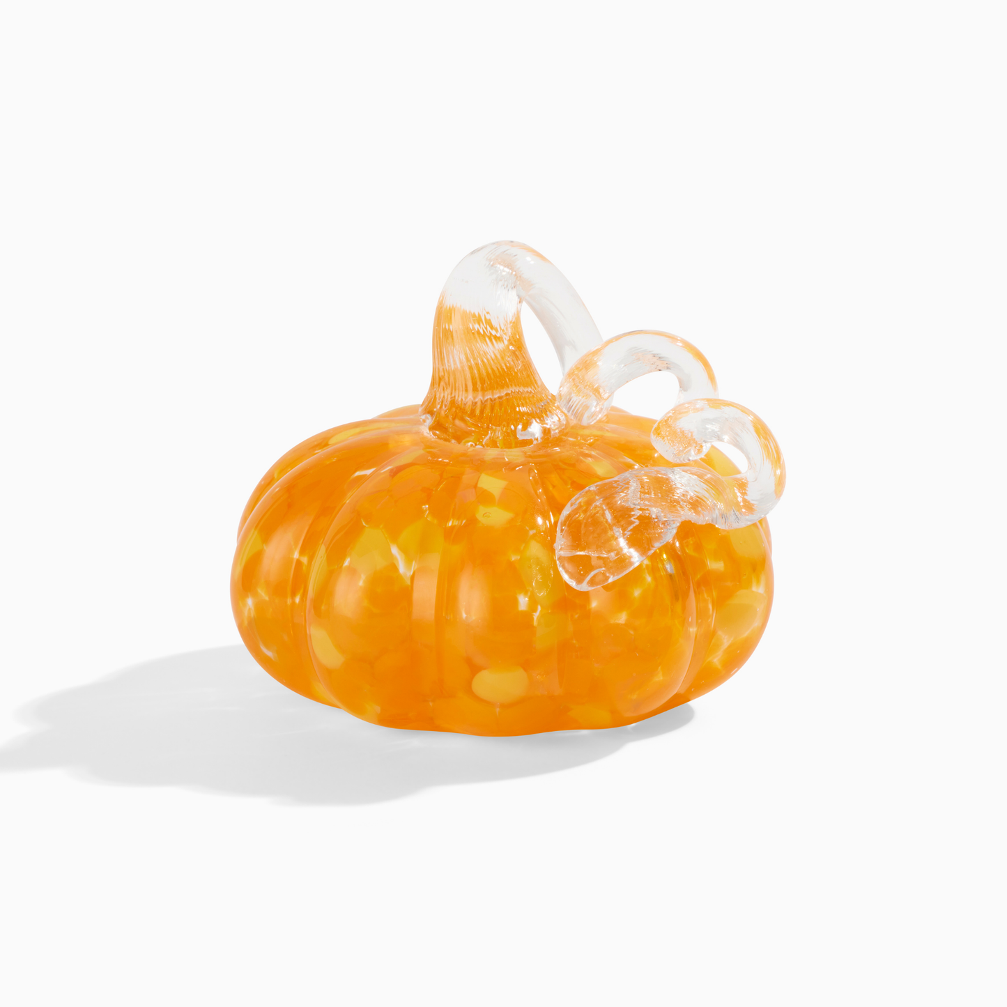 Light Orange & Yellow Glass Pumpkin - 4"
