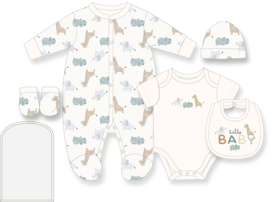 Neutral 5-Piece Multipack Set- Hello Baby