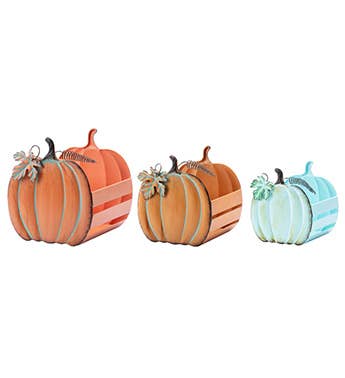 Pumpkin Basket Planter Set · Set of 3  Fall Item # 77959