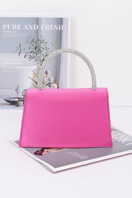 Rhinestone Ribbon Handle Flap Bag HPC5958