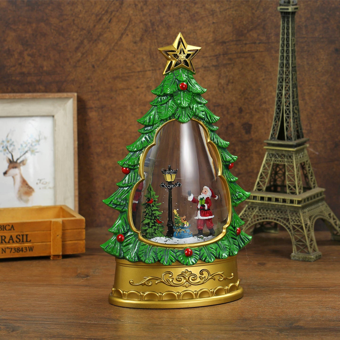 Christmas Musical Lighted Water Glitter Snow Globe Lamp