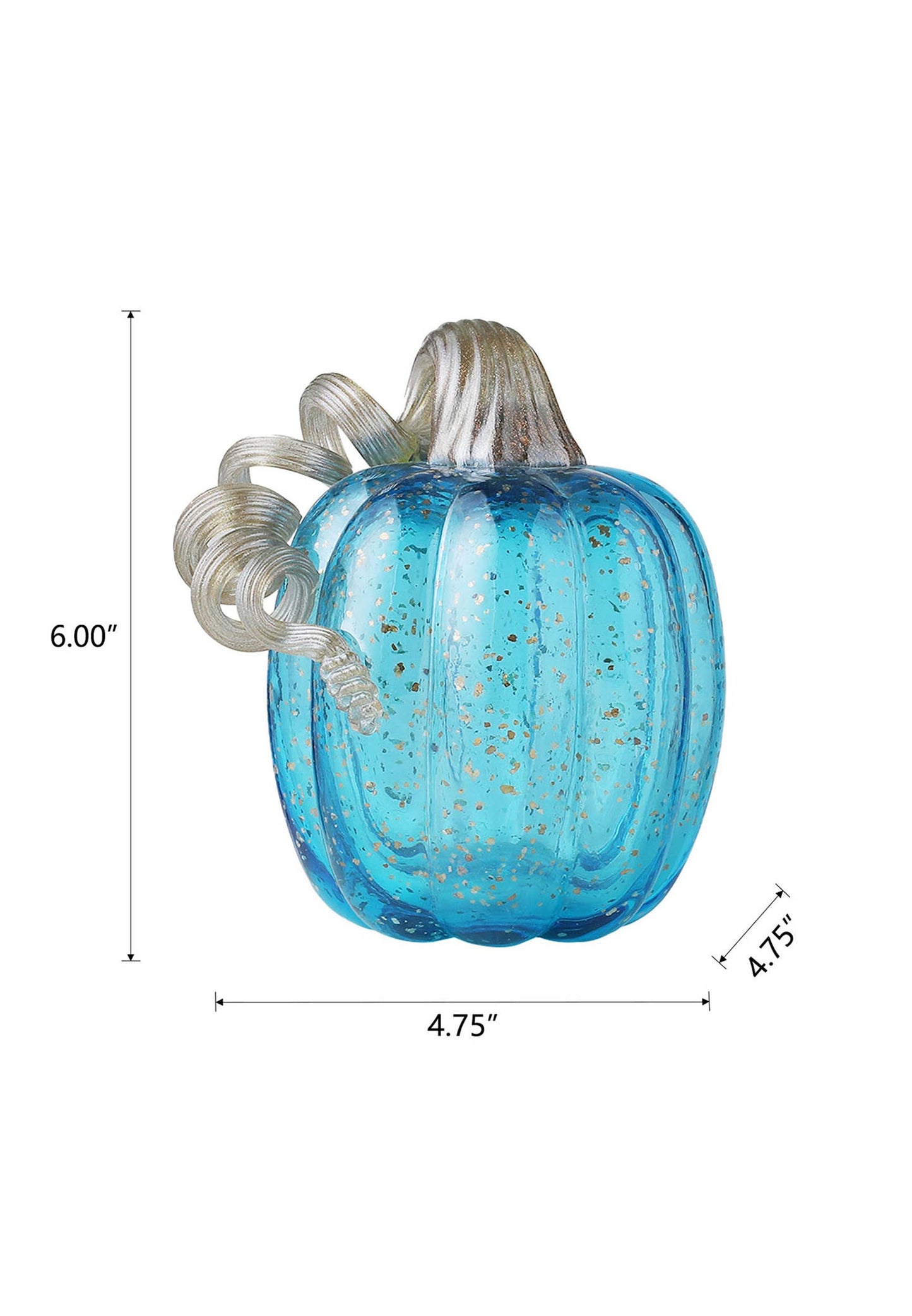 6"H Blue Glass Pumpkin