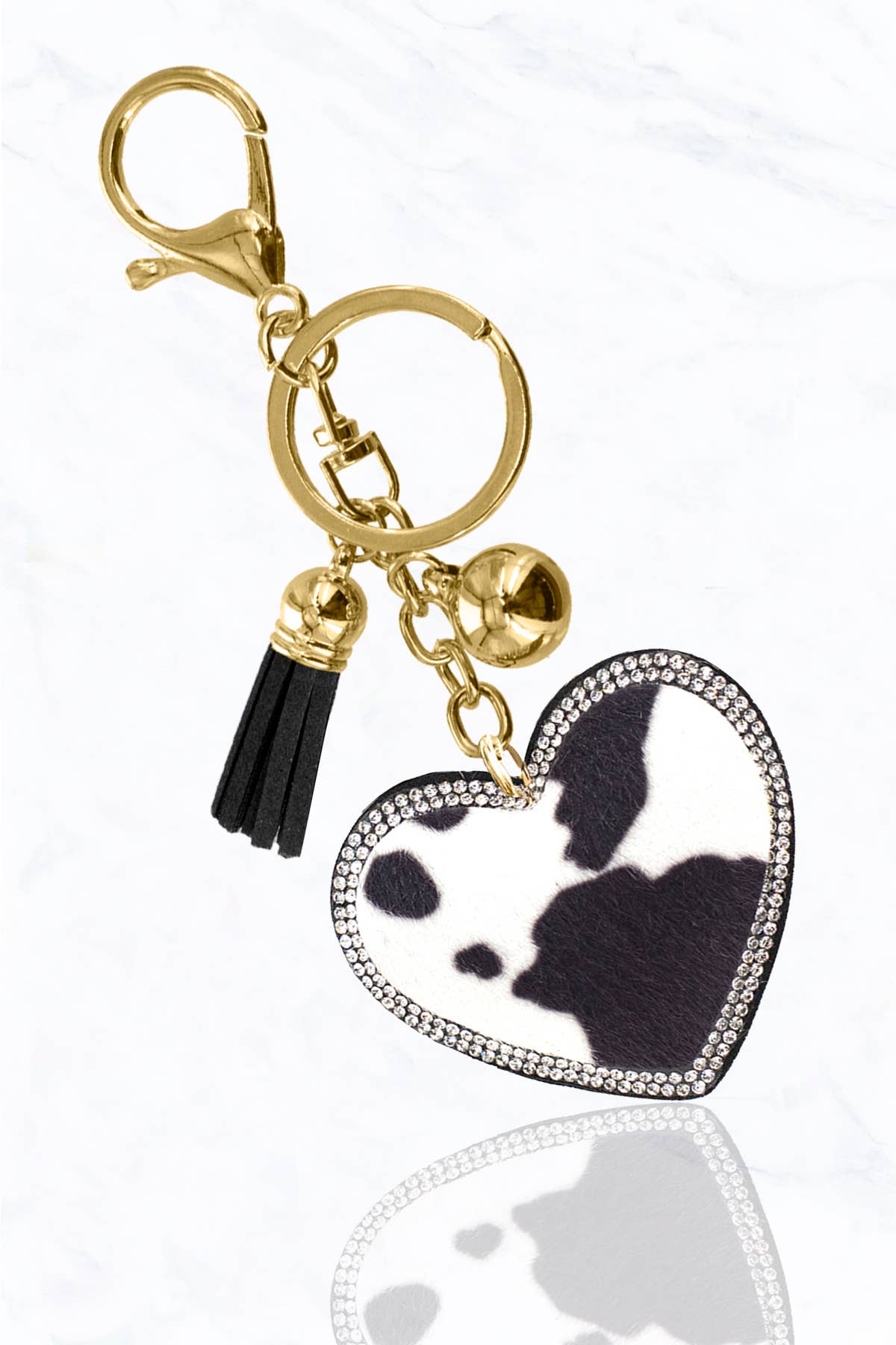 Animal Pattern Fur, Heart Cushion Keychain