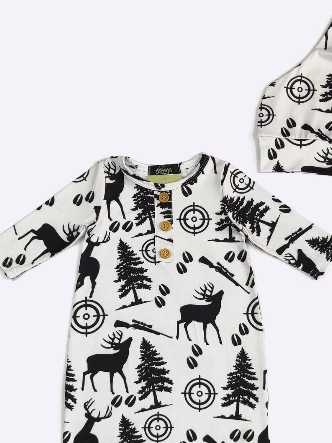 Forest Hunt Baby Knotted Gown