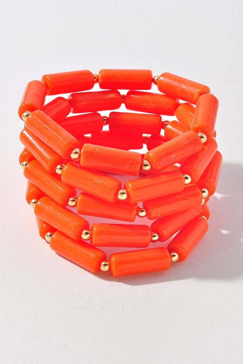 RESIN BEAD STRETCH BRACELET MBR-5620