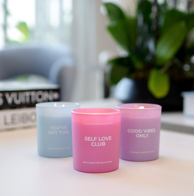 Jill Zarin Crystal Manifestation Candle –10 oz x 3, SelfLove