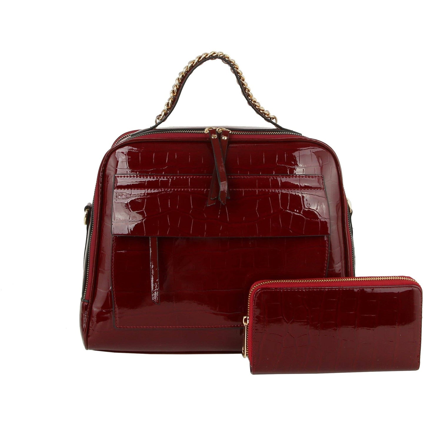 Women Croc Tote  Satchel Purse - Adjustable Shoulder Strap