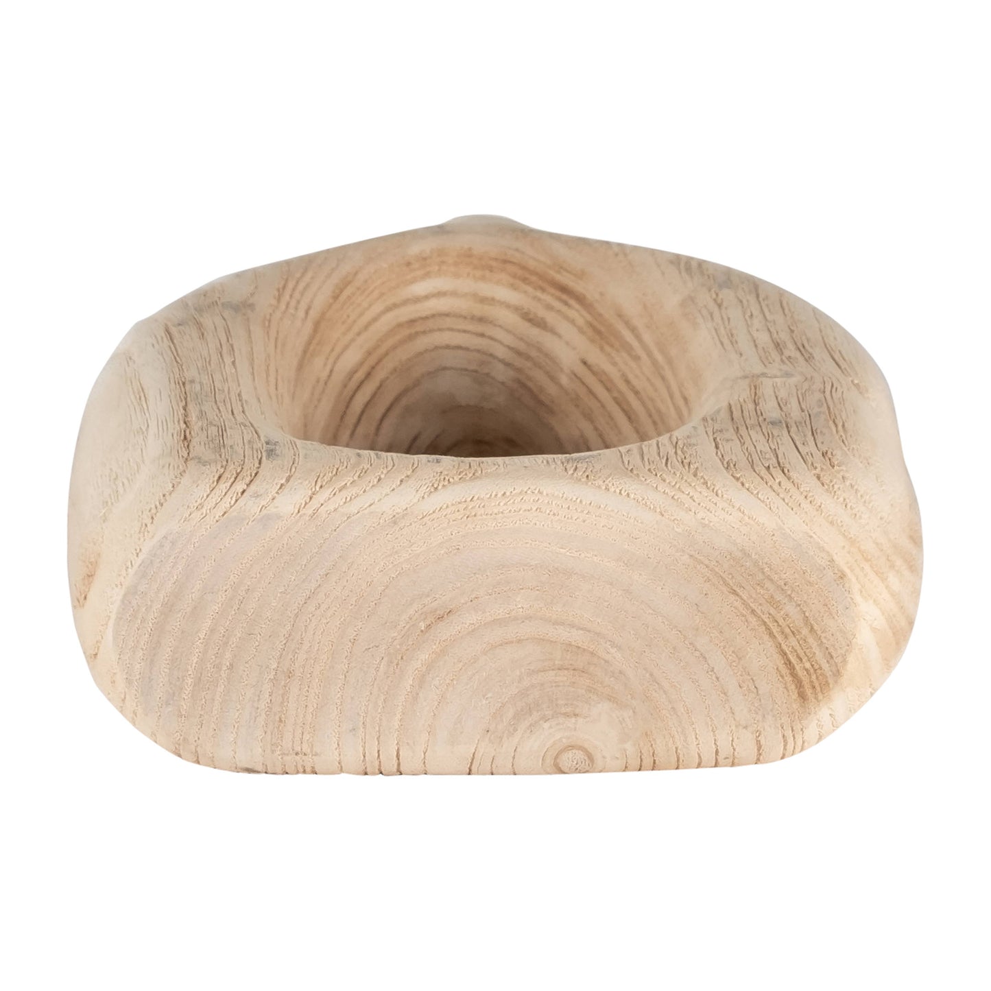 Wood Decorative Vase with Openwork Design - Brown, 14 in.