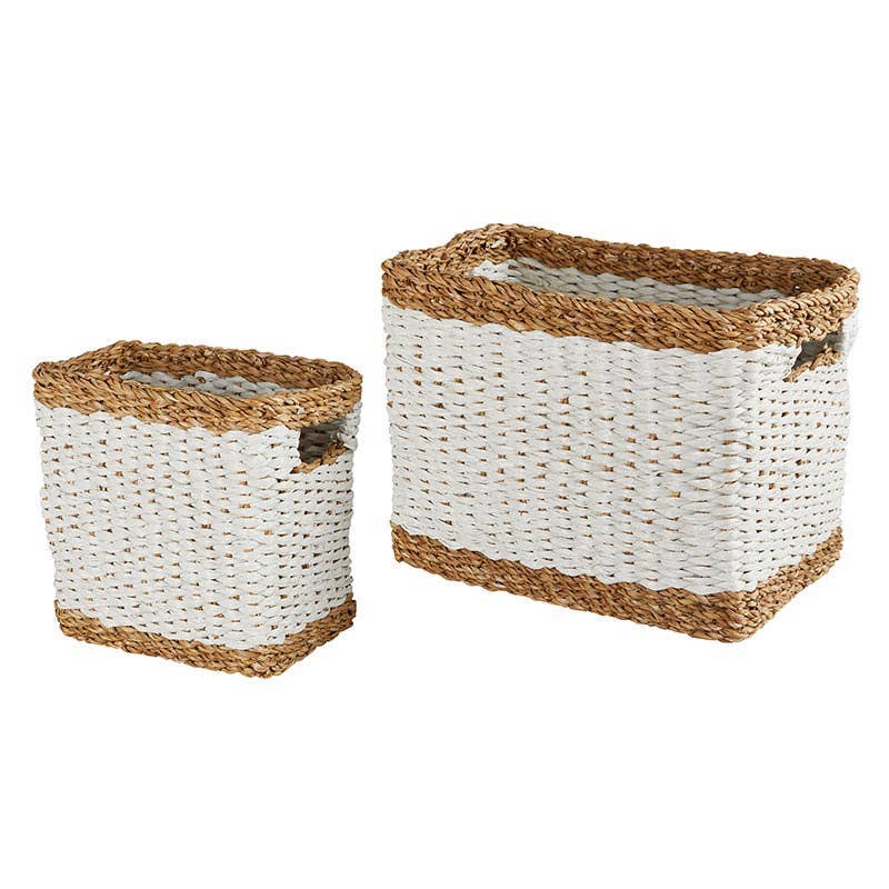 Rectangle White Basket Set/2