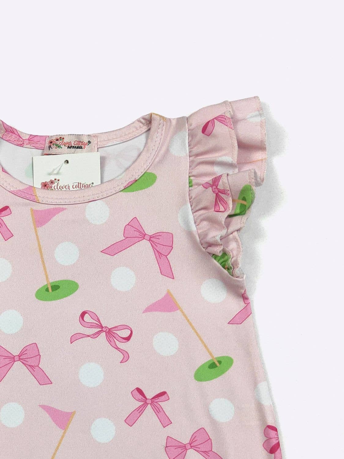 Preppy Pink Golf Baby Romper