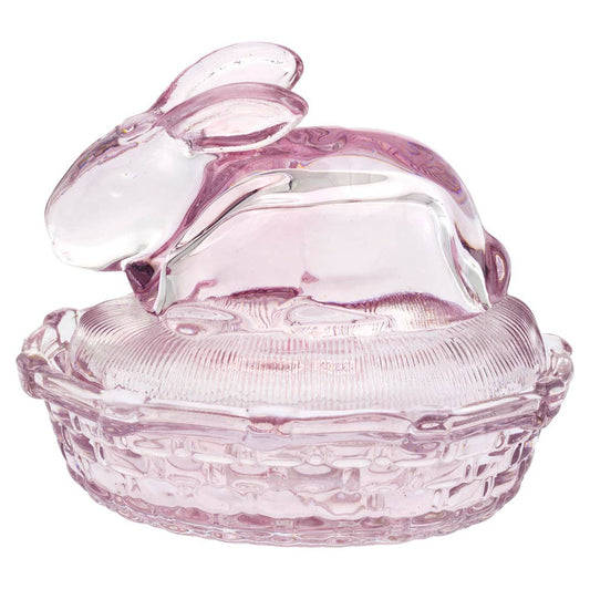Bunny Glass Covered Dish Easter