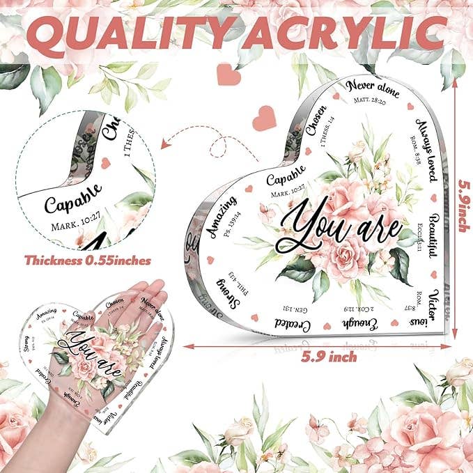 Heart-Shaped Religious Faith Decoration Sign Plaque