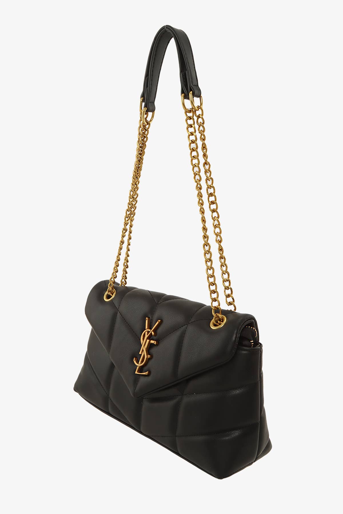 METAL LETTER ENGRAVED PU LEATHER HANDBAG 6887