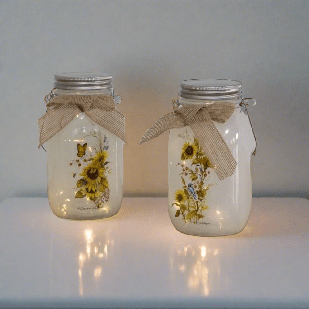 LED Sunflower Mason Jar