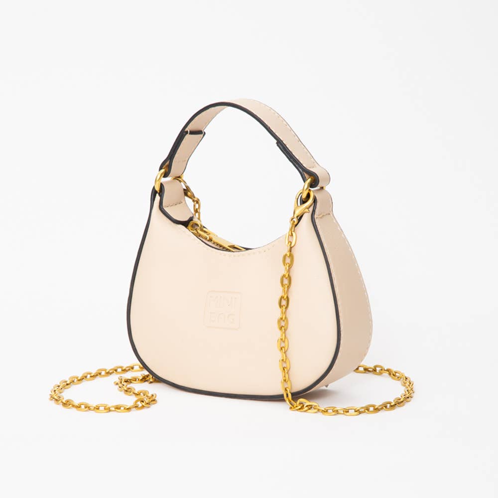 Faux Leather Chic Mini Hobo Handbag / Crossbody Bag