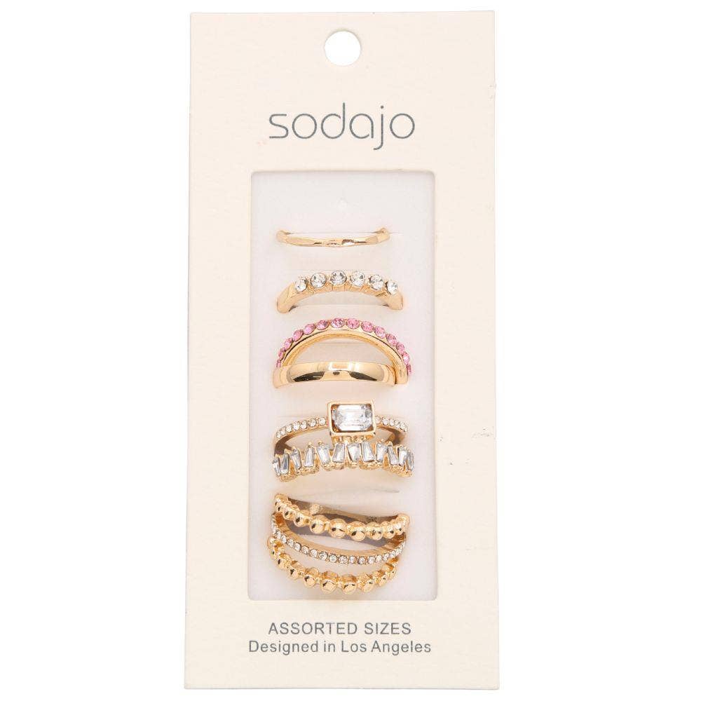 Sodajo Rhinestone Assorted Ring Set KCR-61483
