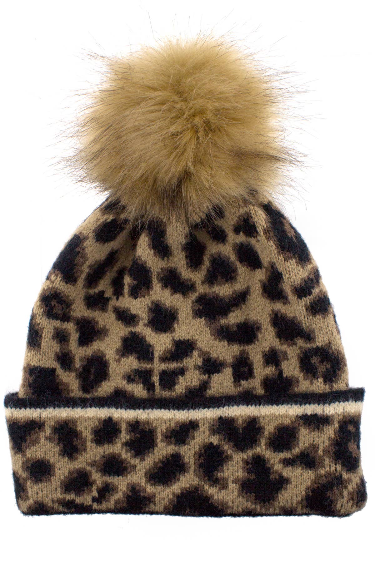New Fashion Style Leopard Beanie Pom