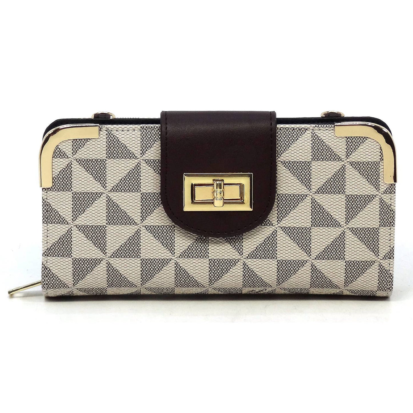 PM041 Monogram Turn Lock Crossbody Wallet