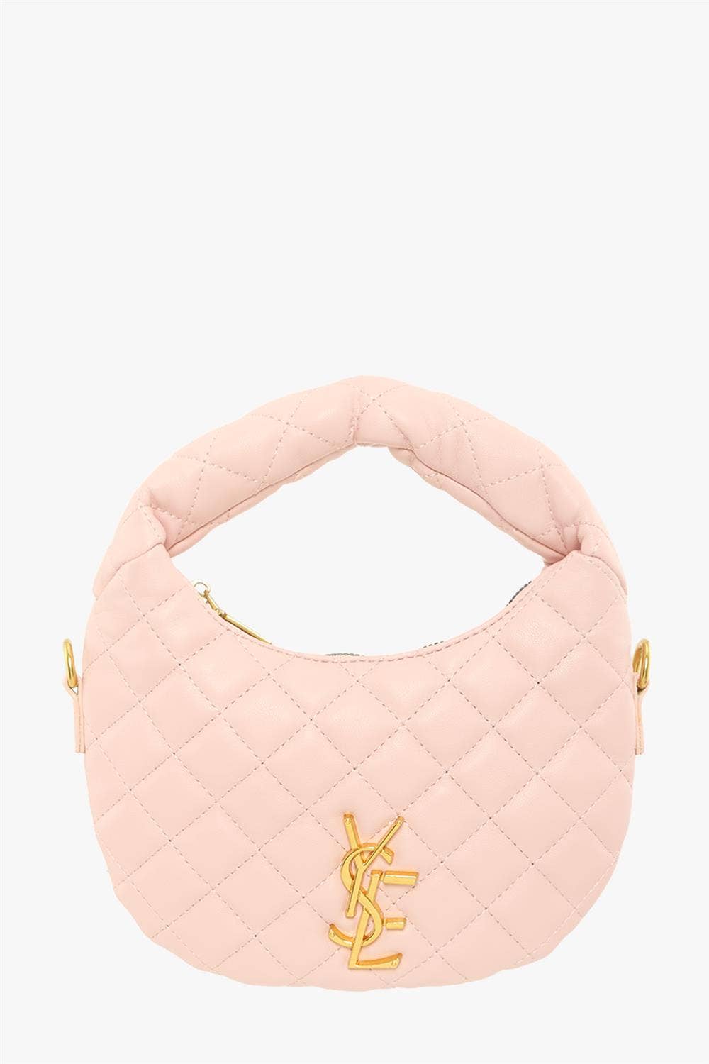 DIAMOND QUILTED BOXY CRESCENT CROSSBODY BAG 6910
