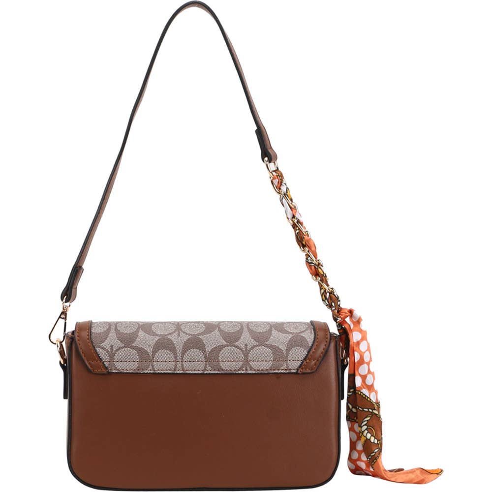 MONOGRAM FAUX LEATHER SHOULDER CROSSBODY BAG WAL, 8PS 1362A