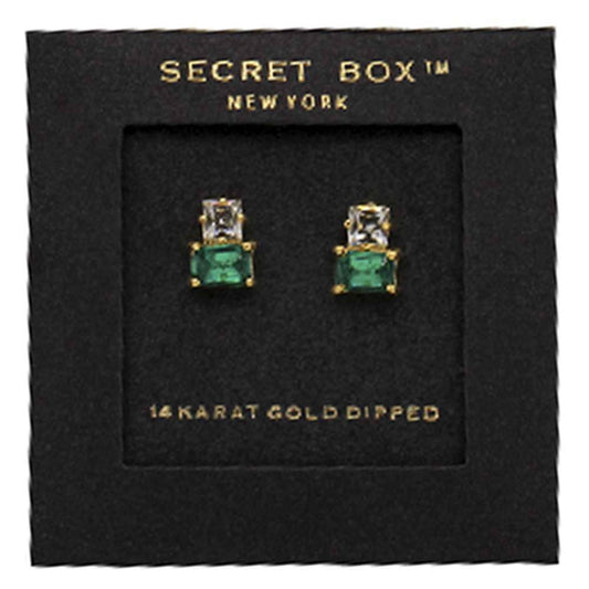 SECRET BOX 14 KARAT GOLD DIPPED EARRING SB-19584
