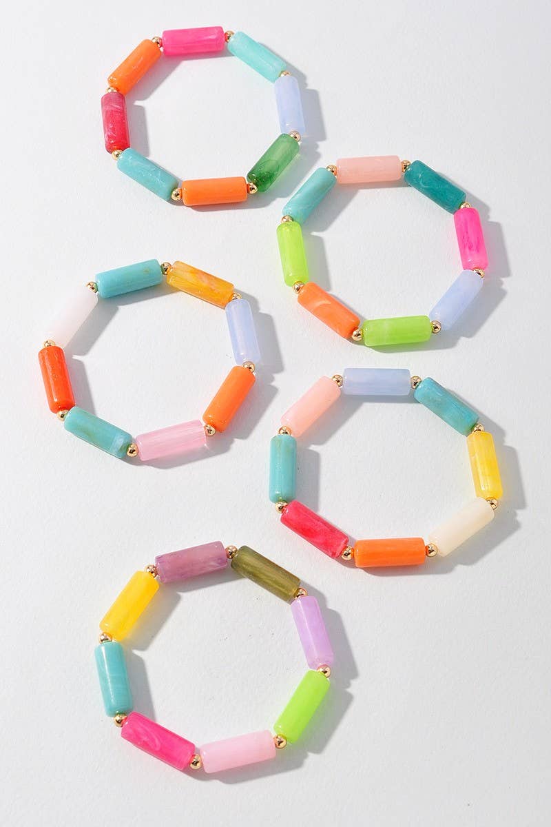 RESIN BEAD STRETCH BRACELET MBR-5620
