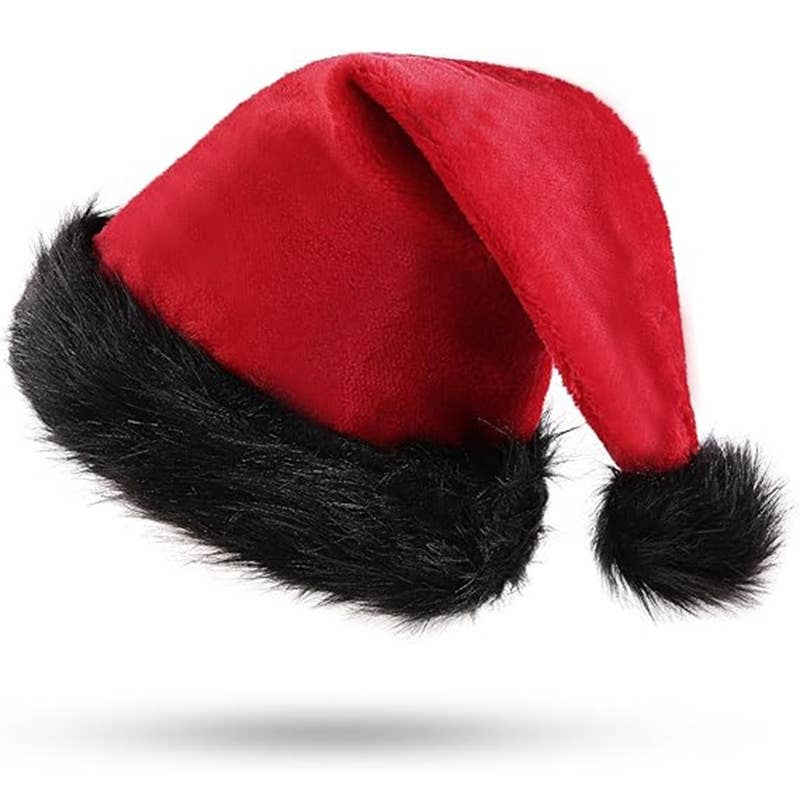Plush Christmas hat with green brim