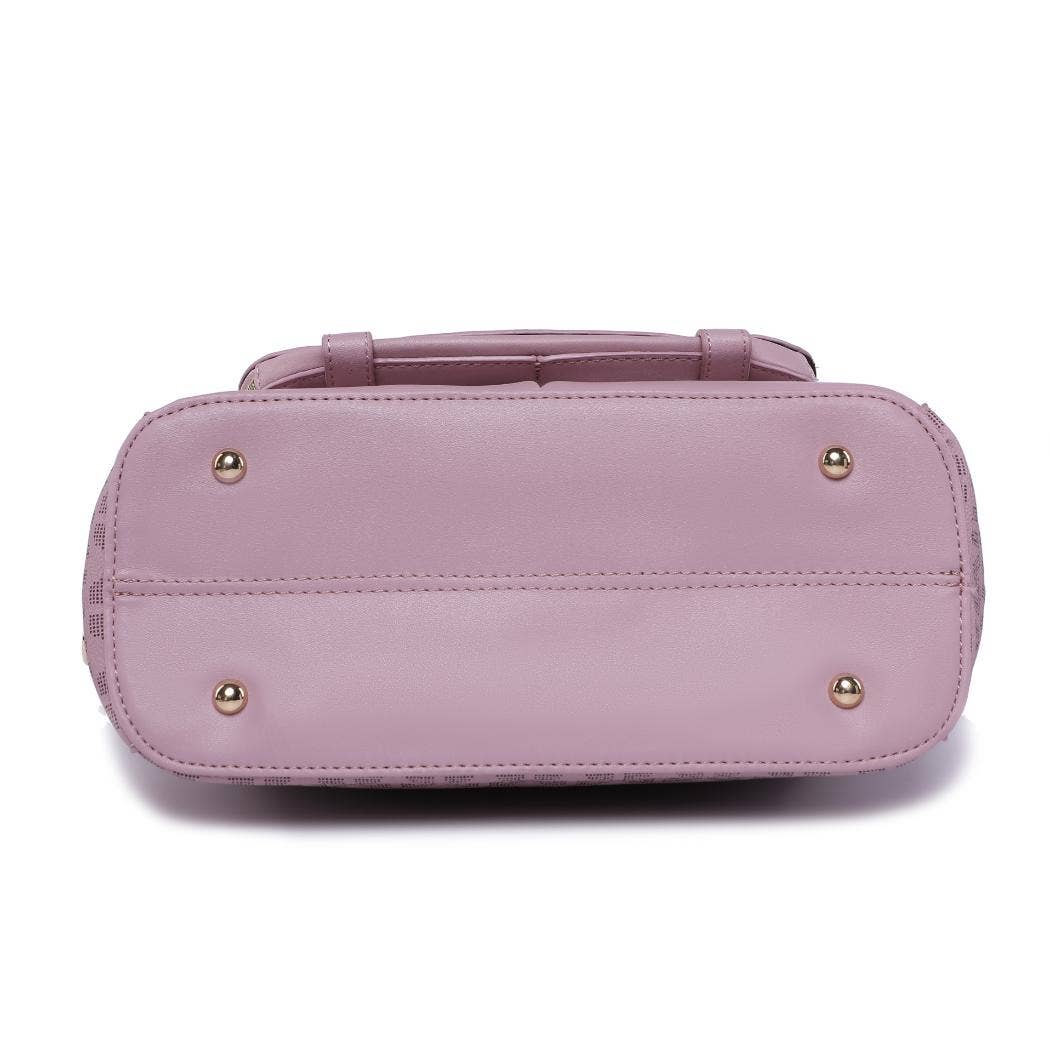 Talula Signature Printed Vegan Leather Satchel Bag by Mia K