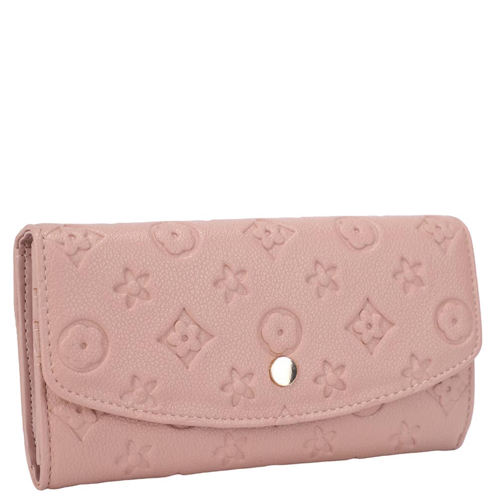 TW0236 Textured Design Button Flap Wallet