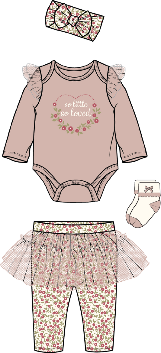 Girls 4 Piece Tutu Legging Set: So Little so Loved
