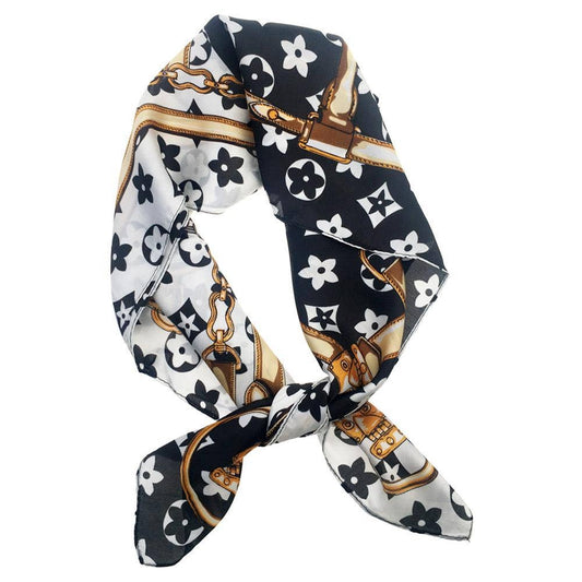 Flower Silky Bandana Square Scarf 125