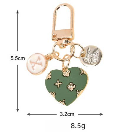 Letter Round Badge Love Keychain