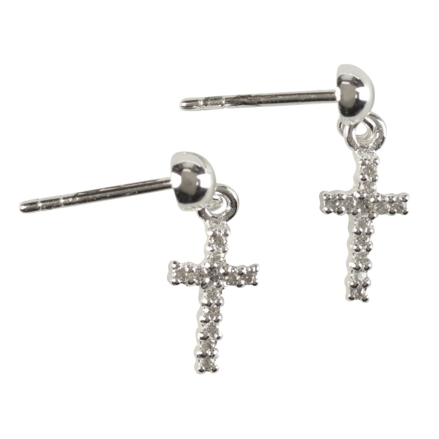 Earrings Cross on Sterling Silver Posts