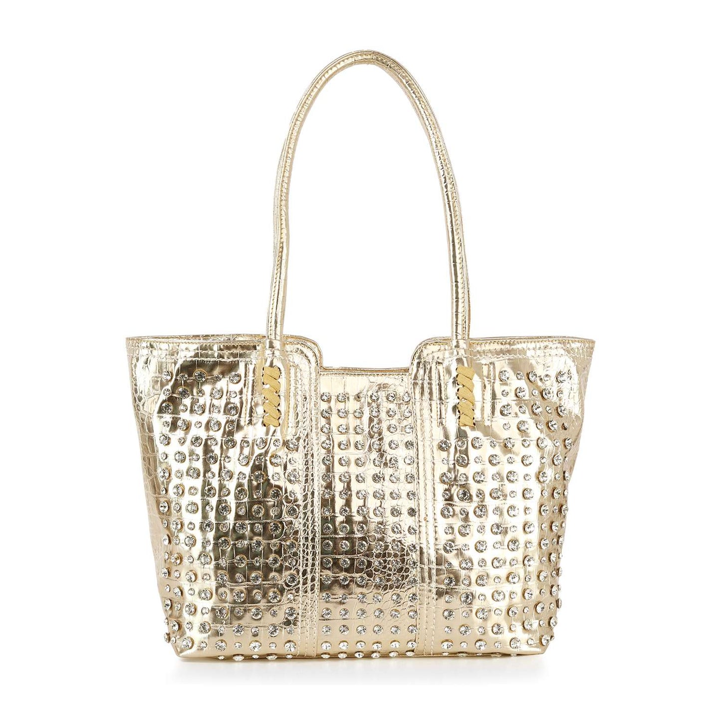 Studded Embossed Tote Handbag
