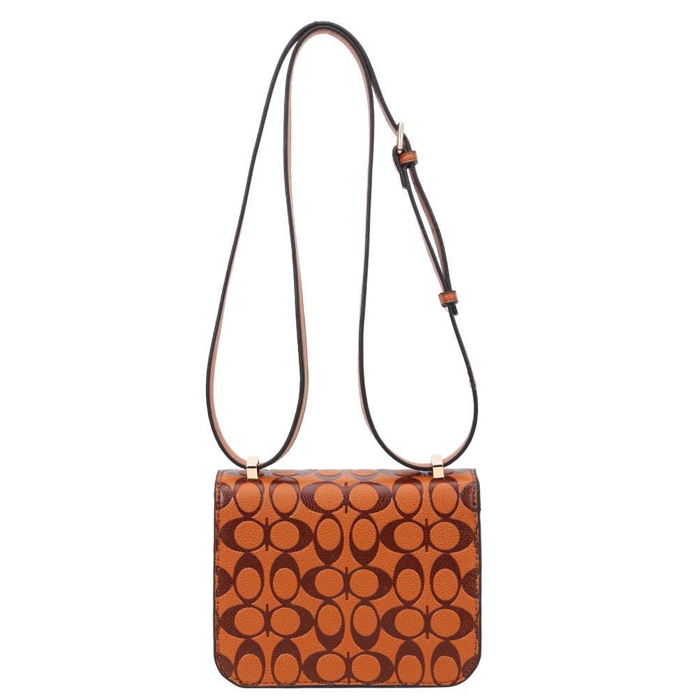 ROUND PATTERN H BUCKLE CROSSBODY BAG, DP 1116 A